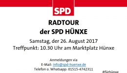 „Die Gemeinde erkunden“: SPD Hünxe lädt zur Radtour ein | 26. August, 10.30 Uhr