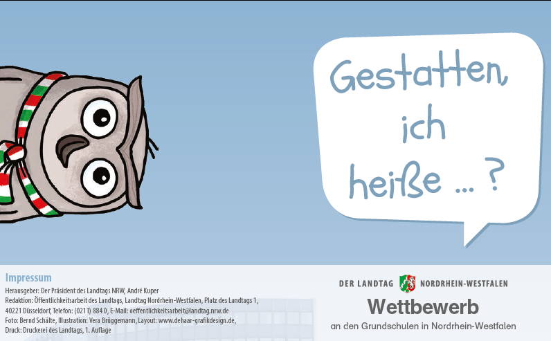 Wettbewerb des Landtags NRW für die 4. Klassen der Grundschulen